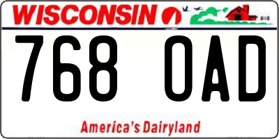 WI license plate 768OAD