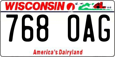 WI license plate 768OAG