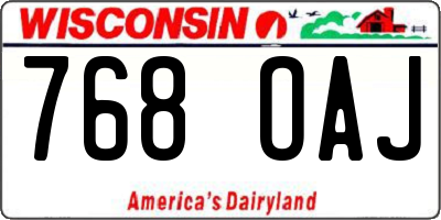 WI license plate 768OAJ