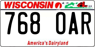WI license plate 768OAR