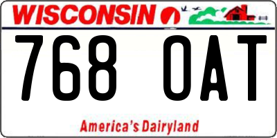 WI license plate 768OAT