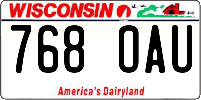WI license plate 768OAU