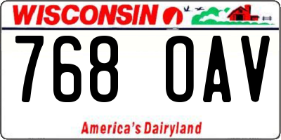 WI license plate 768OAV