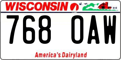 WI license plate 768OAW