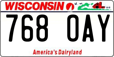 WI license plate 768OAY