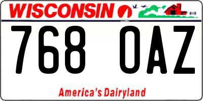 WI license plate 768OAZ