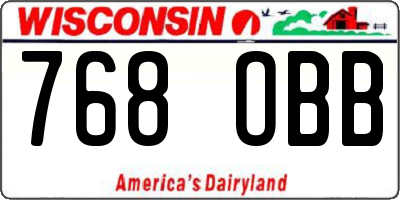 WI license plate 768OBB