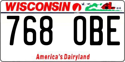 WI license plate 768OBE