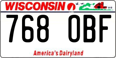 WI license plate 768OBF
