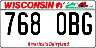 WI license plate 768OBG