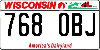 WI license plate 768OBJ