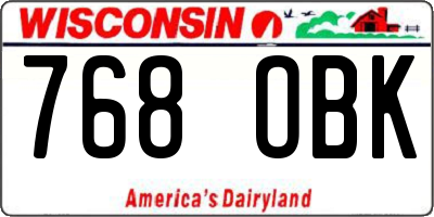 WI license plate 768OBK