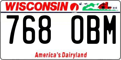 WI license plate 768OBM