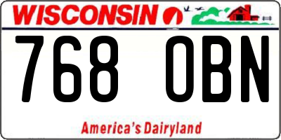 WI license plate 768OBN