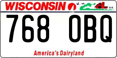WI license plate 768OBQ