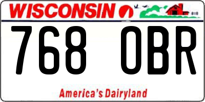 WI license plate 768OBR