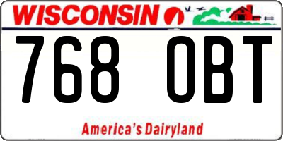 WI license plate 768OBT