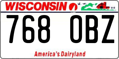 WI license plate 768OBZ