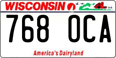WI license plate 768OCA