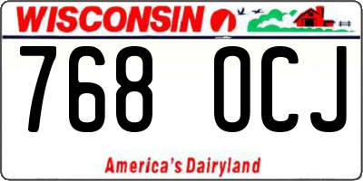 WI license plate 768OCJ