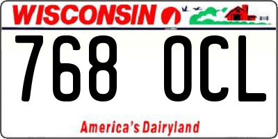 WI license plate 768OCL