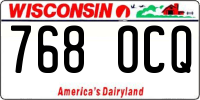 WI license plate 768OCQ