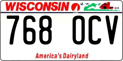 WI license plate 768OCV