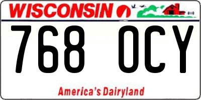 WI license plate 768OCY