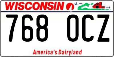 WI license plate 768OCZ