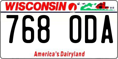 WI license plate 768ODA
