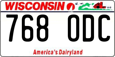 WI license plate 768ODC