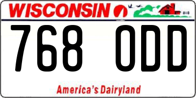 WI license plate 768ODD