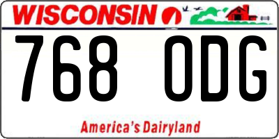WI license plate 768ODG