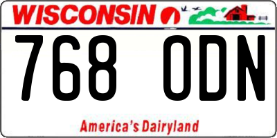 WI license plate 768ODN