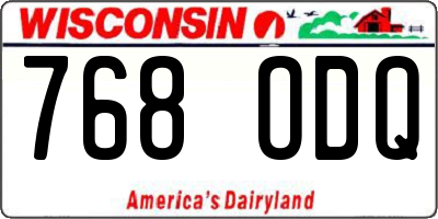 WI license plate 768ODQ