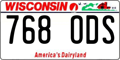 WI license plate 768ODS