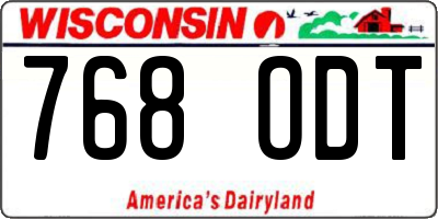 WI license plate 768ODT