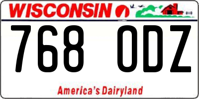 WI license plate 768ODZ
