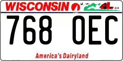 WI license plate 768OEC