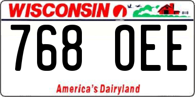 WI license plate 768OEE