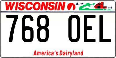 WI license plate 768OEL