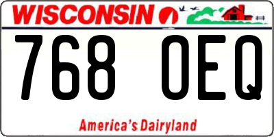 WI license plate 768OEQ