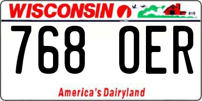 WI license plate 768OER
