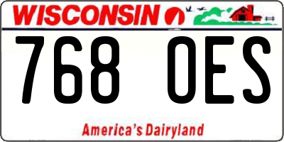 WI license plate 768OES