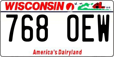 WI license plate 768OEW