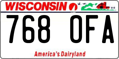 WI license plate 768OFA