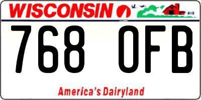 WI license plate 768OFB
