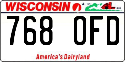 WI license plate 768OFD