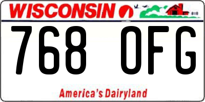 WI license plate 768OFG