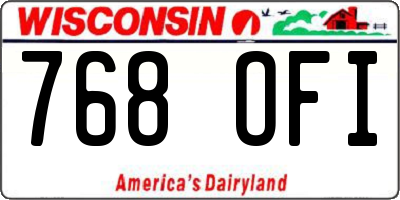 WI license plate 768OFI